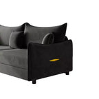 Divano a 3 Posti Whisen 81.9 Moderno in Velluto, Divano Letto Estraibile King Size, Divano Letto Convertibile 3-in-1 con 3 Cuscini