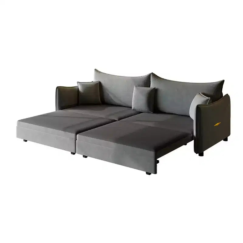 Divano a 3 Posti Whisen 81.9 Moderno in Velluto, Divano Letto Estraibile King Size, Divano Letto Convertibile 3-in-1 con 3 Cuscini