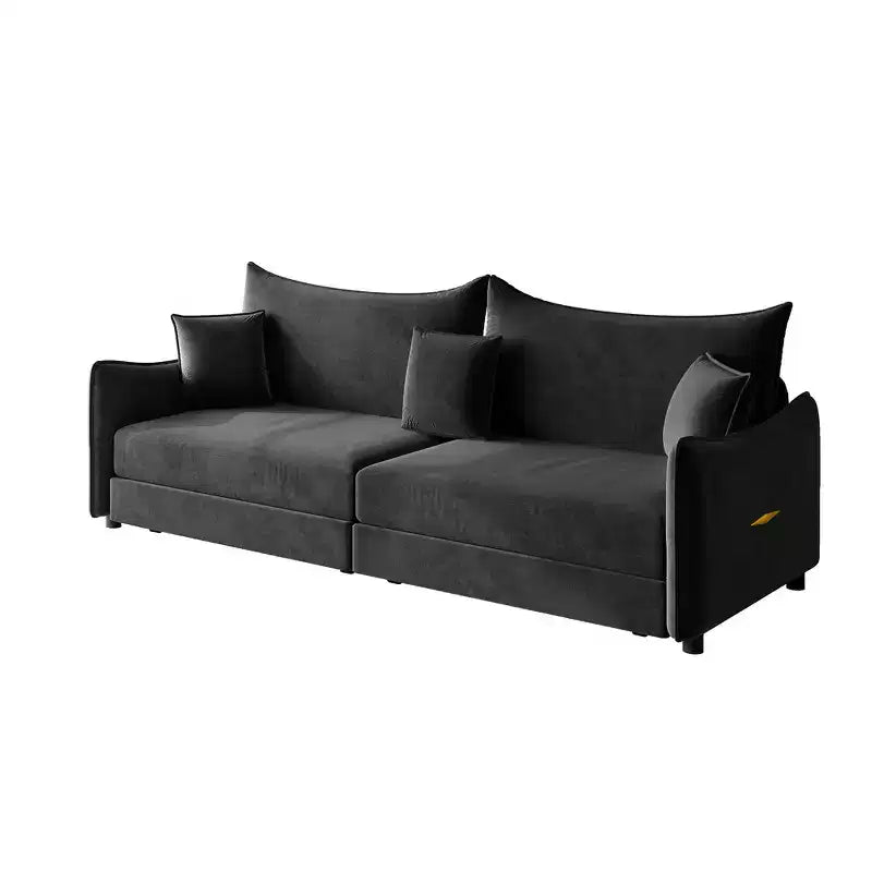 Divano a 3 Posti Whisen 81.9 Moderno in Velluto, Divano Letto Estraibile King Size, Divano Letto Convertibile 3-in-1 con 3 Cuscini