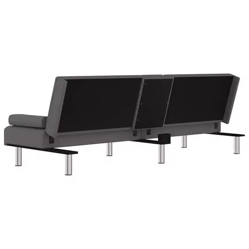 vidaXL Canapé-lit pliant avec porte-gobelets en similicuir