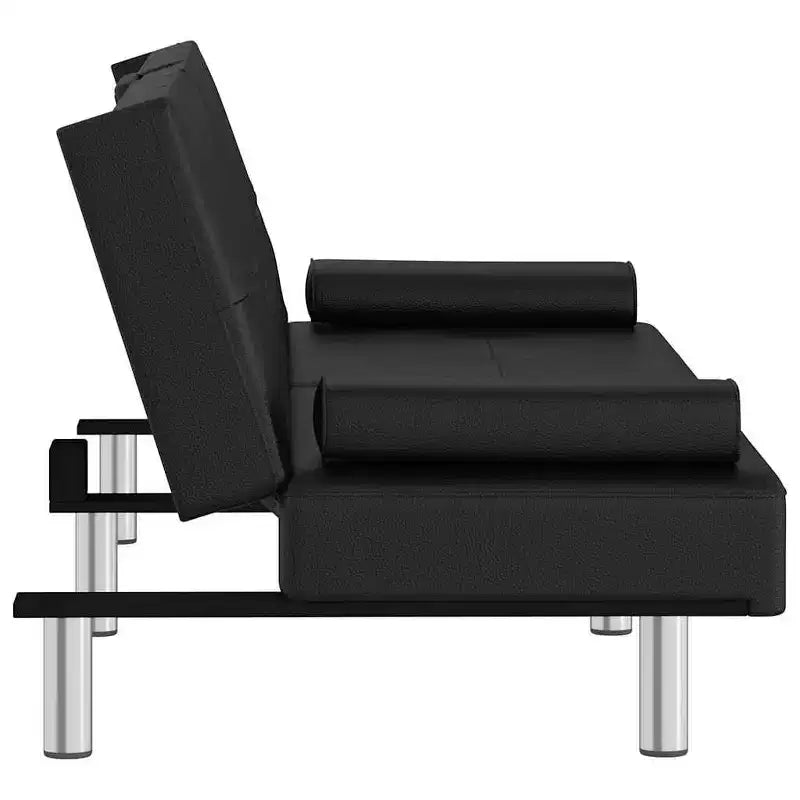 vidaXL Canapé-lit pliant avec porte-gobelets en similicuir