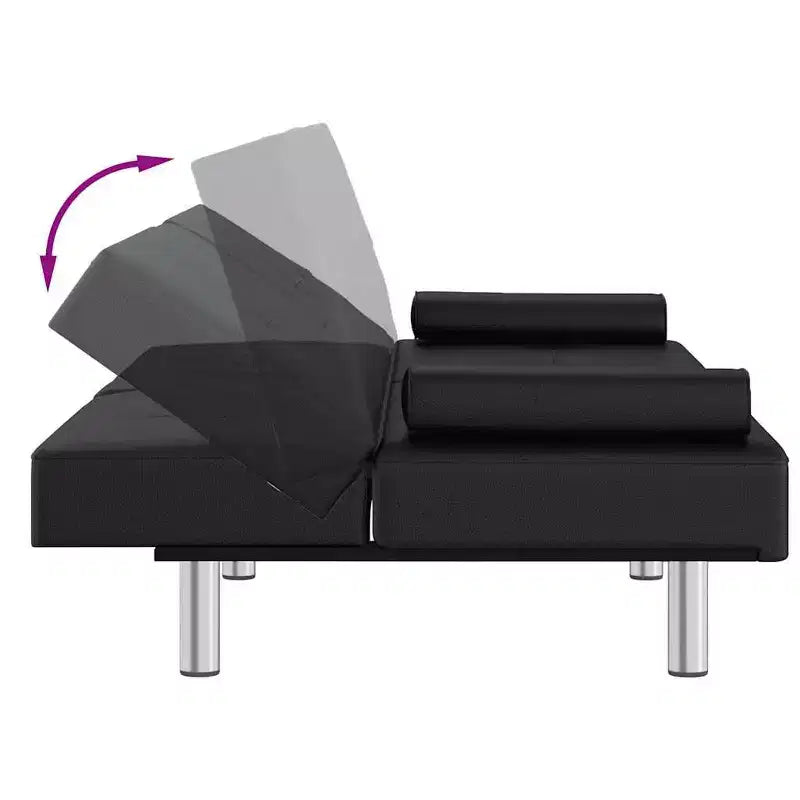 vidaXL Canapé-lit pliant avec porte-gobelets en similicuir