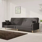 vidaXL Canapé-lit 2 places avec deux oreillers Causeuse Meuble Tissu