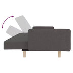 vidaXL Canapé-lit 2 places avec deux oreillers Causeuse Meuble Tissu