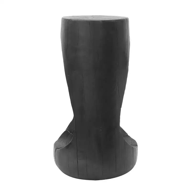 TUYOHW Table d'appoint en béton pour terrasse, design creux, aspect bois, pour jardin, piscine et balcon