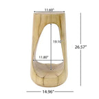 TUYOHW Table d'appoint en béton pour terrasse, design creux, aspect bois, pour jardin, piscine et balcon