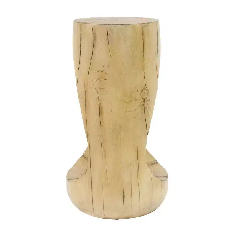 TUYOHW Table d'appoint en béton pour terrasse, design creux, aspect bois, pour jardin, piscine et balcon
