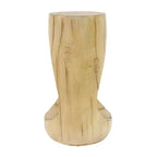 TUYOHW Table d'appoint en béton pour terrasse, design creux, aspect bois, pour jardin, piscine et balcon