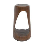 TUYOHW Table d'appoint en béton pour terrasse, design creux, aspect bois, pour jardin, piscine et balcon