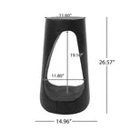 TUYOHW Table d'appoint en béton pour terrasse, design creux, aspect bois, pour jardin, piscine et balcon