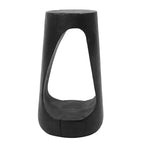 TUYOHW Table d'appoint en béton pour terrasse, design creux, aspect bois, pour jardin, piscine et balcon