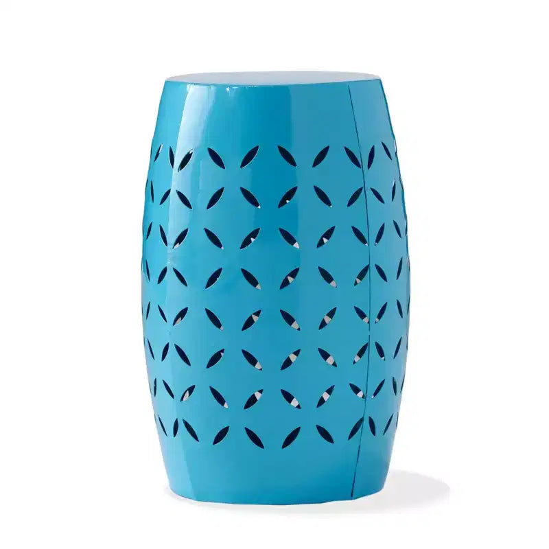 TUYOHW 30 cm Tavolino da Patio Cilindrico, Tavolino da Esterno con Motivo Floreale Intagliato al Laser per Cortile, Piscina, Compagno da Interno