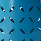 TUYOHW 30 cm Tavolino da Patio Cilindrico, Tavolino da Esterno con Motivo Floreale Intagliato al Laser per Cortile, Piscina, Compagno da Interno