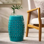 TUYOHW 30 cm Tavolino da Patio Cilindrico, Tavolino da Esterno con Motivo Floreale Intagliato al Laser per Cortile, Piscina, Compagno da Interno