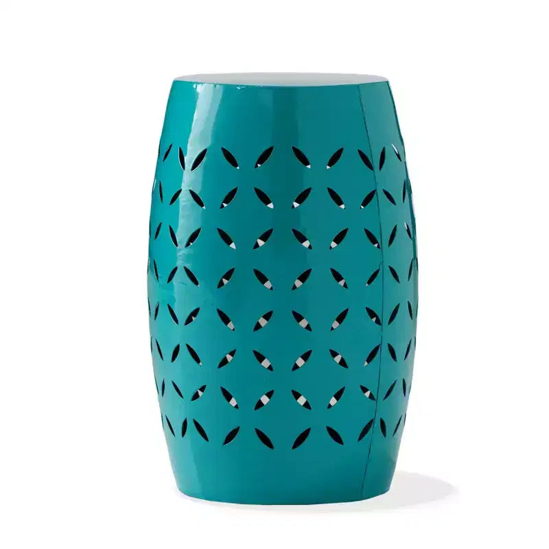 TUYOHW 30 cm Tavolino da Patio Cilindrico, Tavolino da Esterno con Motivo Floreale Intagliato al Laser per Cortile, Piscina, Compagno da Interno