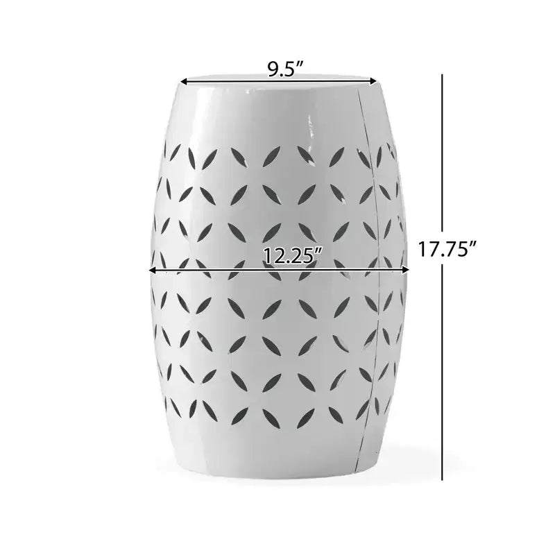 TUYOHW 30 cm Tavolino da Patio Cilindrico, Tavolino da Esterno con Motivo Floreale Intagliato al Laser per Cortile, Piscina, Compagno da Interno