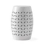 TUYOHW 30 cm Tavolino da Patio Cilindrico, Tavolino da Esterno con Motivo Floreale Intagliato al Laser per Cortile, Piscina, Compagno da Interno
