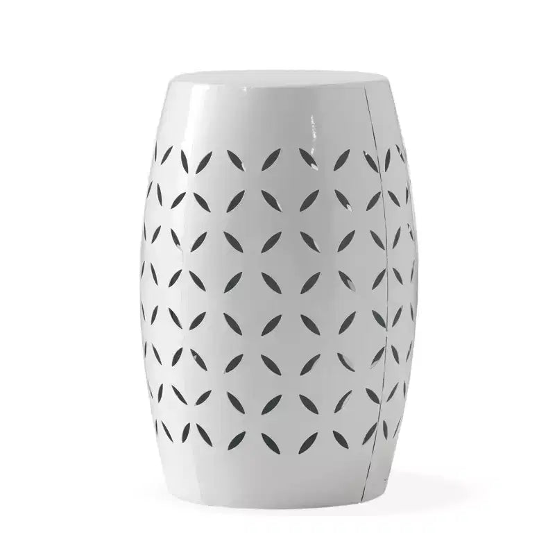 TUYOHW 30 cm Tavolino da Patio Cilindrico, Tavolino da Esterno con Motivo Floreale Intagliato al Laser per Cortile, Piscina, Compagno da Interno