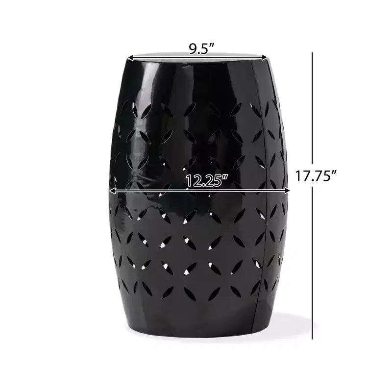 TUYOHW 30 cm Tavolino da Patio Cilindrico, Tavolino da Esterno con Motivo Floreale Intagliato al Laser per Cortile, Piscina, Compagno da Interno