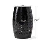 TUYOHW 30 cm Tavolino da Patio Cilindrico, Tavolino da Esterno con Motivo Floreale Intagliato al Laser per Cortile, Piscina, Compagno da Interno