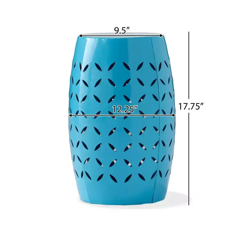 TUYOHW 30 cm Tavolino da Patio Cilindrico, Tavolino da Esterno con Motivo Floreale Intagliato al Laser per Cortile, Piscina, Compagno da Interno