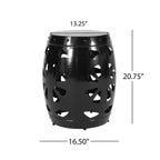 TUYOHW Tavolino Moderno Rotondo da Giardino, Tavolino da Esterno in Ferro da 42 cm per Giardino, Piscina, Interni, Durevole e Stabile