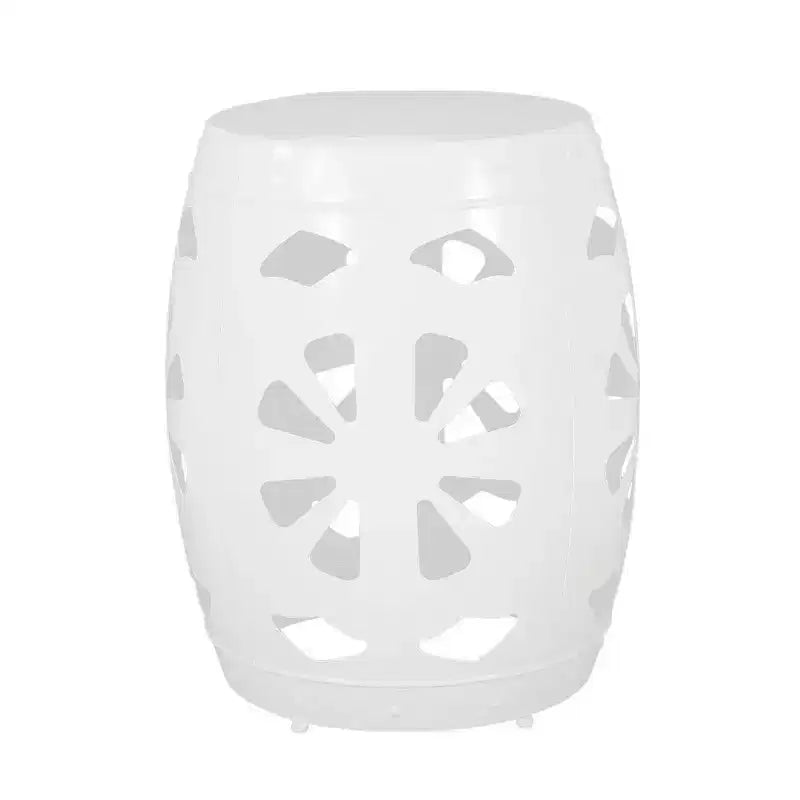 TUYOHW Tavolino Moderno Rotondo da Giardino, Tavolino da Esterno in Ferro da 42 cm per Giardino, Piscina, Interni, Durevole e Stabile
