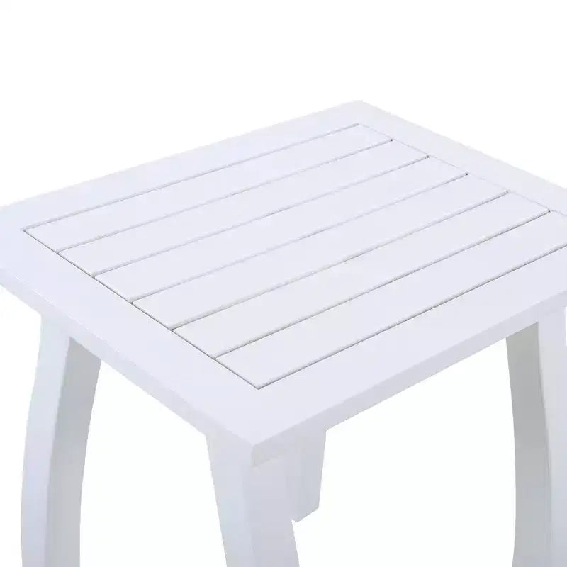 TUYOHW Tavolino d'appoggio da patio in legno di acacia, 48x38x48 cm, resistente alle intemperie, per giardino, piscina, compagno da interno, rettangolare