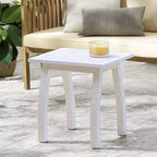 TUYOHW Tavolino d'appoggio da patio in legno di acacia, 48x38x48 cm, resistente alle intemperie, per giardino, piscina, compagno da interno, rettangolare
