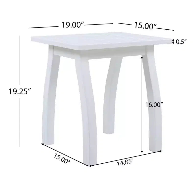 TUYOHW Tavolino d'appoggio da patio in legno di acacia, 48x38x48 cm, resistente alle intemperie, per giardino, piscina, compagno da interno, rettangolare