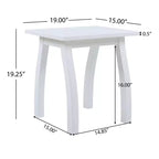 TUYOHW Tavolino d'appoggio da patio in legno di acacia, 48x38x48 cm, resistente alle intemperie, per giardino, piscina, compagno da interno, rettangolare