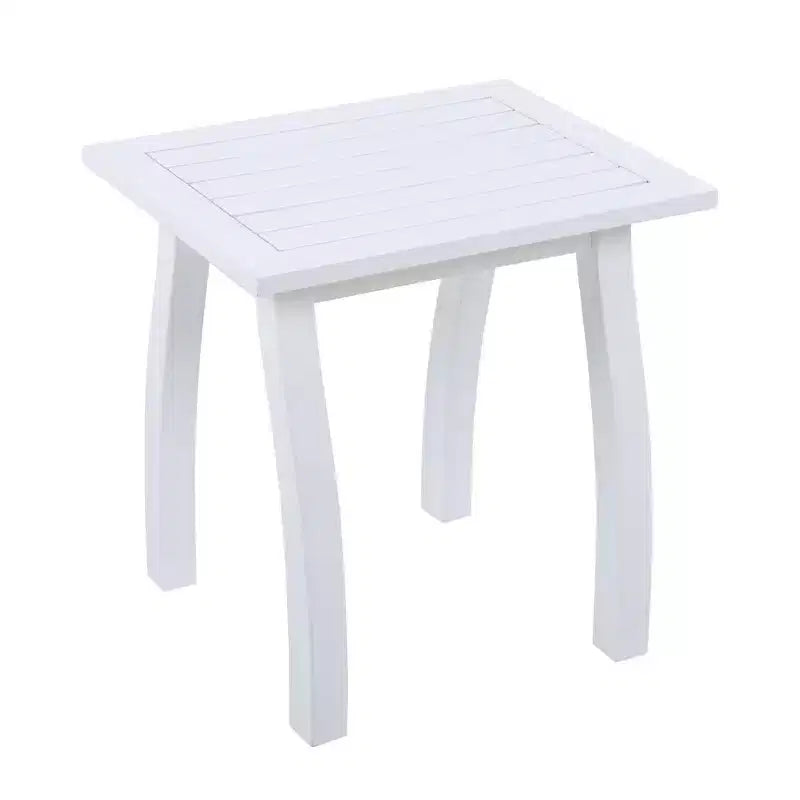 TUYOHW Tavolino d'appoggio da patio in legno di acacia, 48x38x48 cm, resistente alle intemperie, per giardino, piscina, compagno da interno, rettangolare