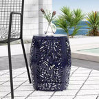 TUYOHW Table d'appoint de patio ronde moderne, 33,6 cm, en fer, pour jardin, piscine, compagnon d'intérieur, durable et stable