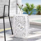 TUYOHW Table d'appoint de patio ronde moderne, 33,6 cm, en fer, pour jardin, piscine, compagnon d'intérieur, durable et stable