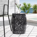 TUYOHW Table d'appoint de patio ronde moderne, 33,6 cm, en fer, pour jardin, piscine, compagnon d'intérieur, durable et stable