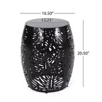 TUYOHW Table d'appoint de patio ronde moderne, 33,6 cm, en fer, pour jardin, piscine, compagnon d'intérieur, durable et stable