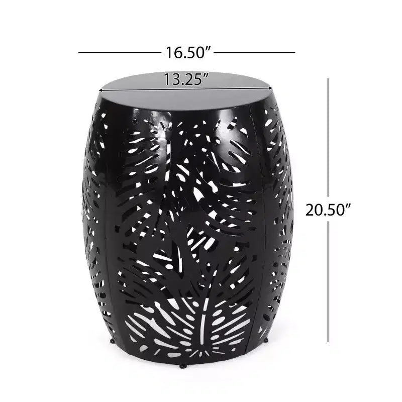 TUYOHW Table d'appoint de patio ronde moderne, 33,6 cm, en fer, pour jardin, piscine, compagnon d'intérieur, durable et stable