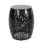 TUYOHW Table d'appoint de patio ronde moderne, 33,6 cm, en fer, pour jardin, piscine, compagnon d'intérieur, durable et stable