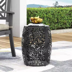 TUYOHW Table d'appoint de patio ronde moderne, 33,6 cm, en fer, pour jardin, piscine, compagnon d'intérieur, durable et stable