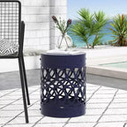 TUYOHW Tavolino rotondo moderno per patio, tavolino laterale in ferro per giardino, piscina, compagno da interno, durevole e stabile