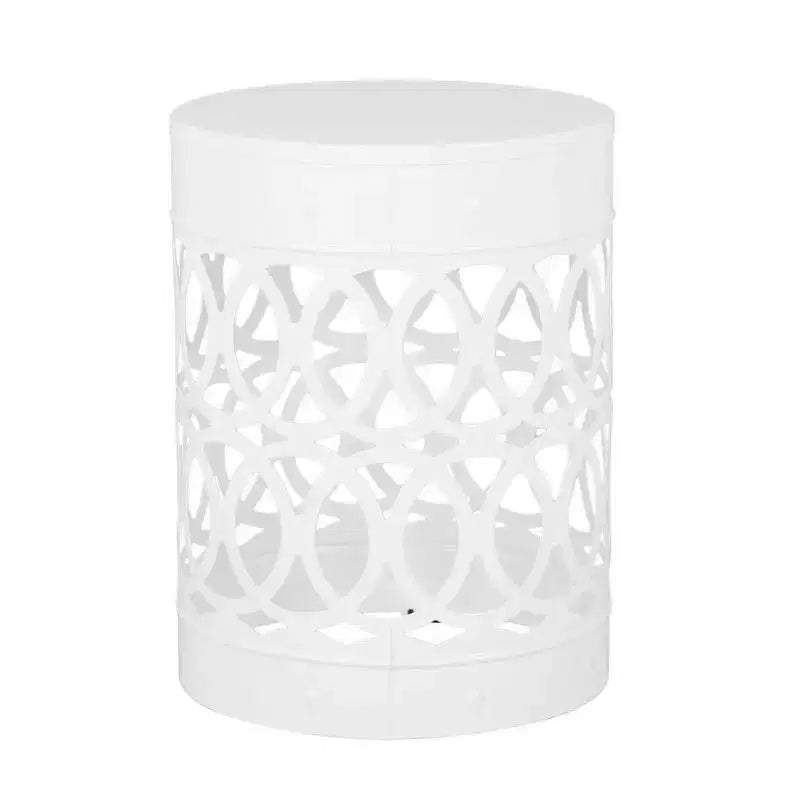 TUYOHW Tavolino rotondo moderno per patio, tavolino laterale in ferro per giardino, piscina, compagno da interno, durevole e stabile