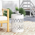 TUYOHW Tavolino rotondo moderno per patio, tavolino laterale in ferro per giardino, piscina, compagno da interno, durevole e stabile