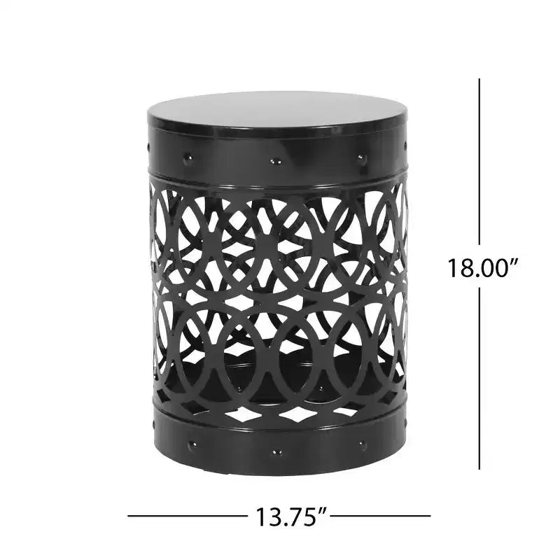 TUYOHW Tavolino rotondo moderno per patio, tavolino laterale in ferro per giardino, piscina, compagno da interno, durevole e stabile