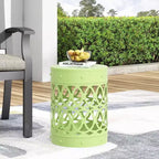 TUYOHW Tavolino rotondo moderno per patio, tavolino laterale in ferro per giardino, piscina, compagno da interno, durevole e stabile