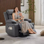 The Living Room PU Leather Lounge Chair is Equipped with Vibration massage and Waist Heating Functions, and Comes with Side Pockets and Cup Holders