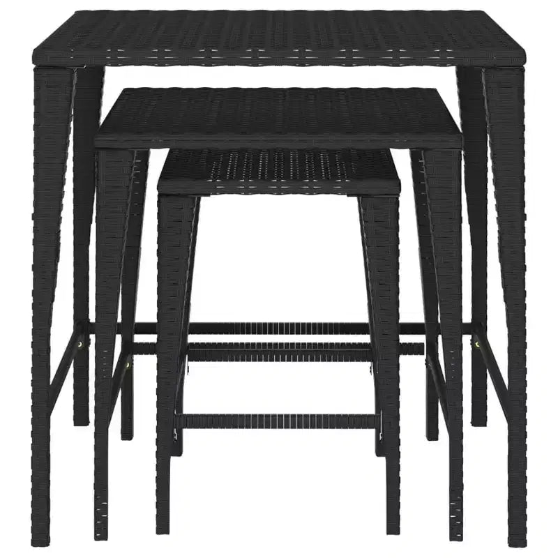 vidaXL Tavolini a incastro Tavolini da salotto set da 3 Polyrattan