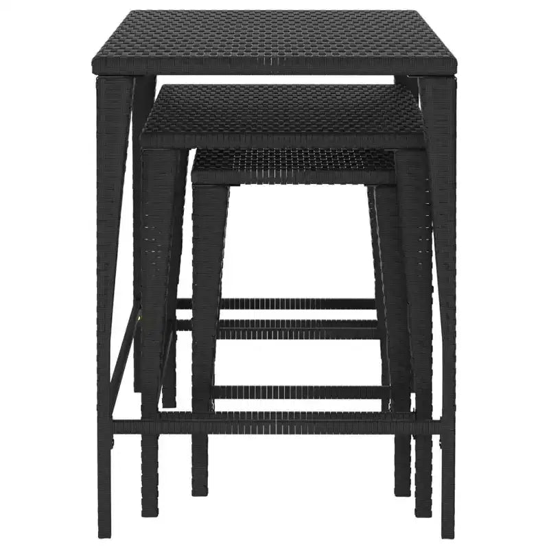 vidaXL Tavolini a incastro Tavolini da salotto set da 3 Polyrattan