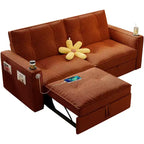Canapé-lit convertible 73 po avec polyester de velours côtelé, causeuse inclinable pour salon, chambre d'amis ou appartement-Panipeachy