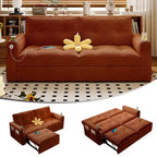 Canapé-lit convertible 73 po avec polyester de velours côtelé, causeuse inclinable pour salon, chambre d'amis ou appartement-Panipeachy