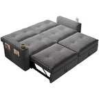 Canapé-lit convertible 73 po avec polyester de velours côtelé, causeuse inclinable pour salon, chambre d'amis ou appartement-Panipeachy